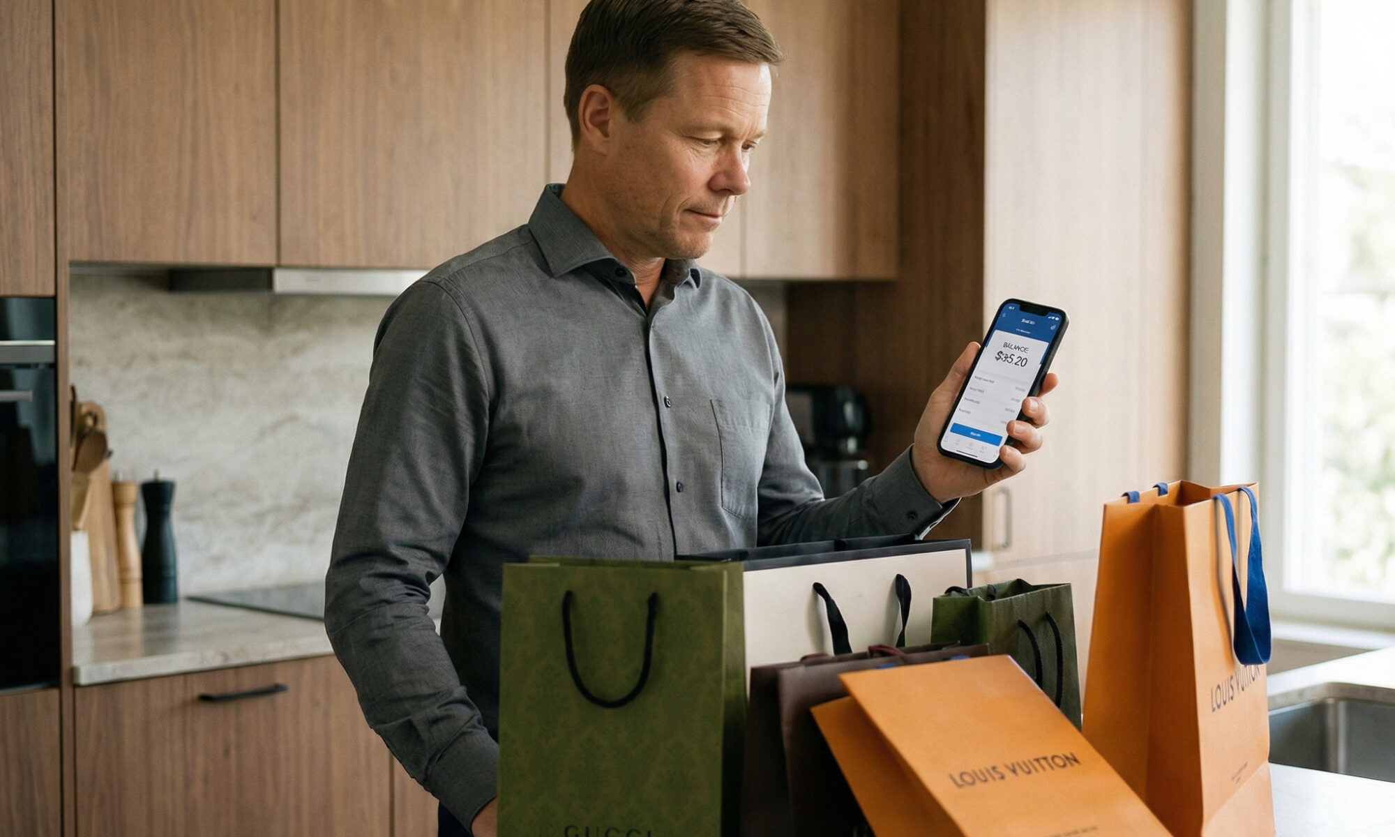 Tero ihmettelee juuri tullutta luottokorttilaskua