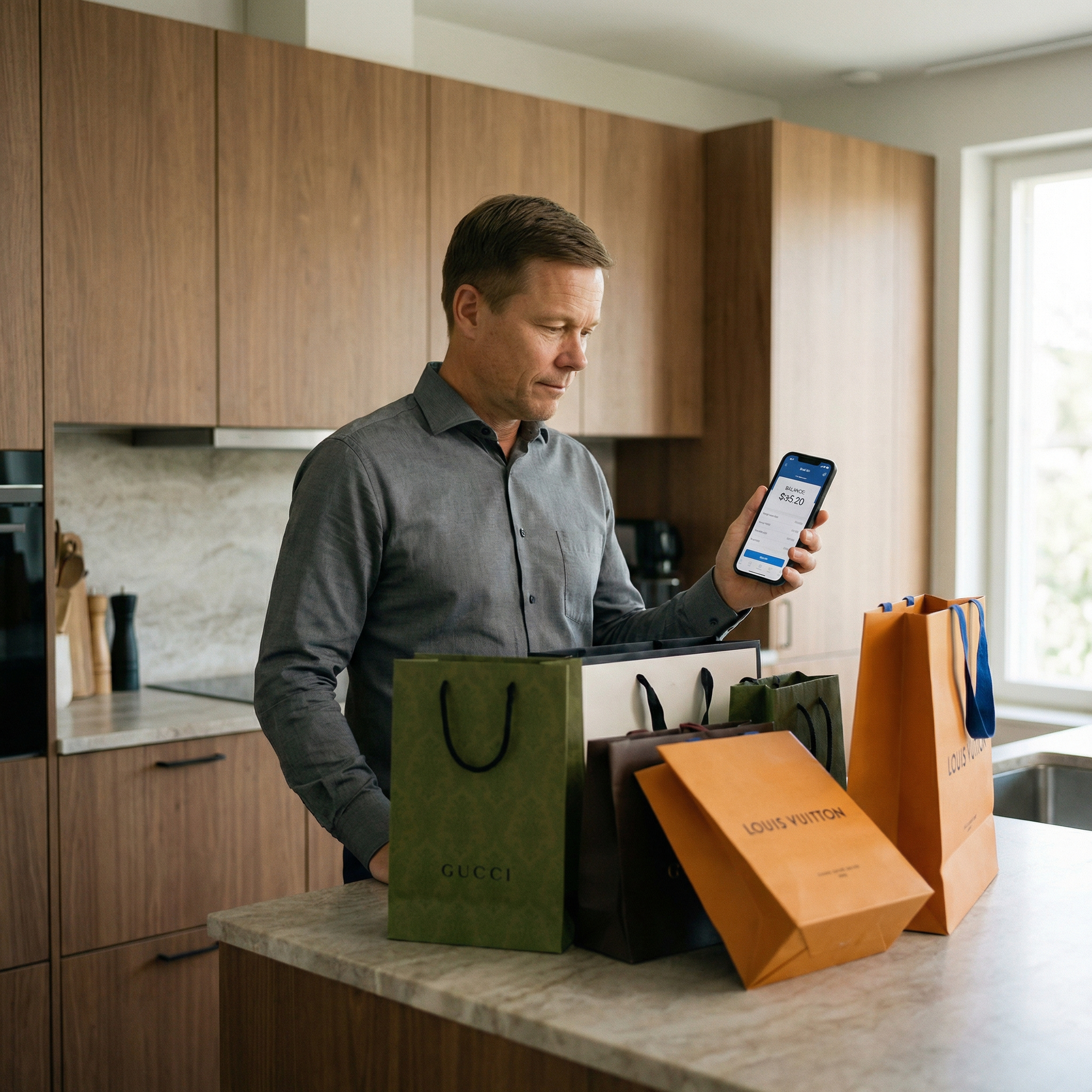 Tero ihmettelee juuri tullutta luottokorttilaskua