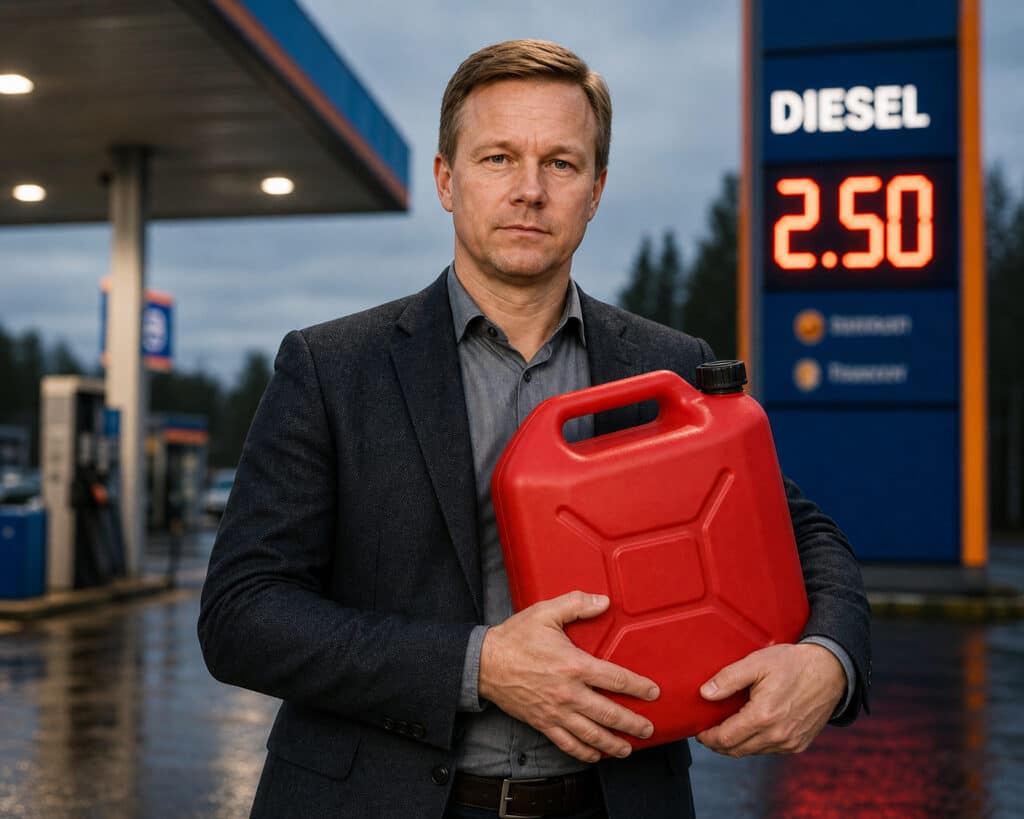 Tero on käynyt hakemassa polttoainetta